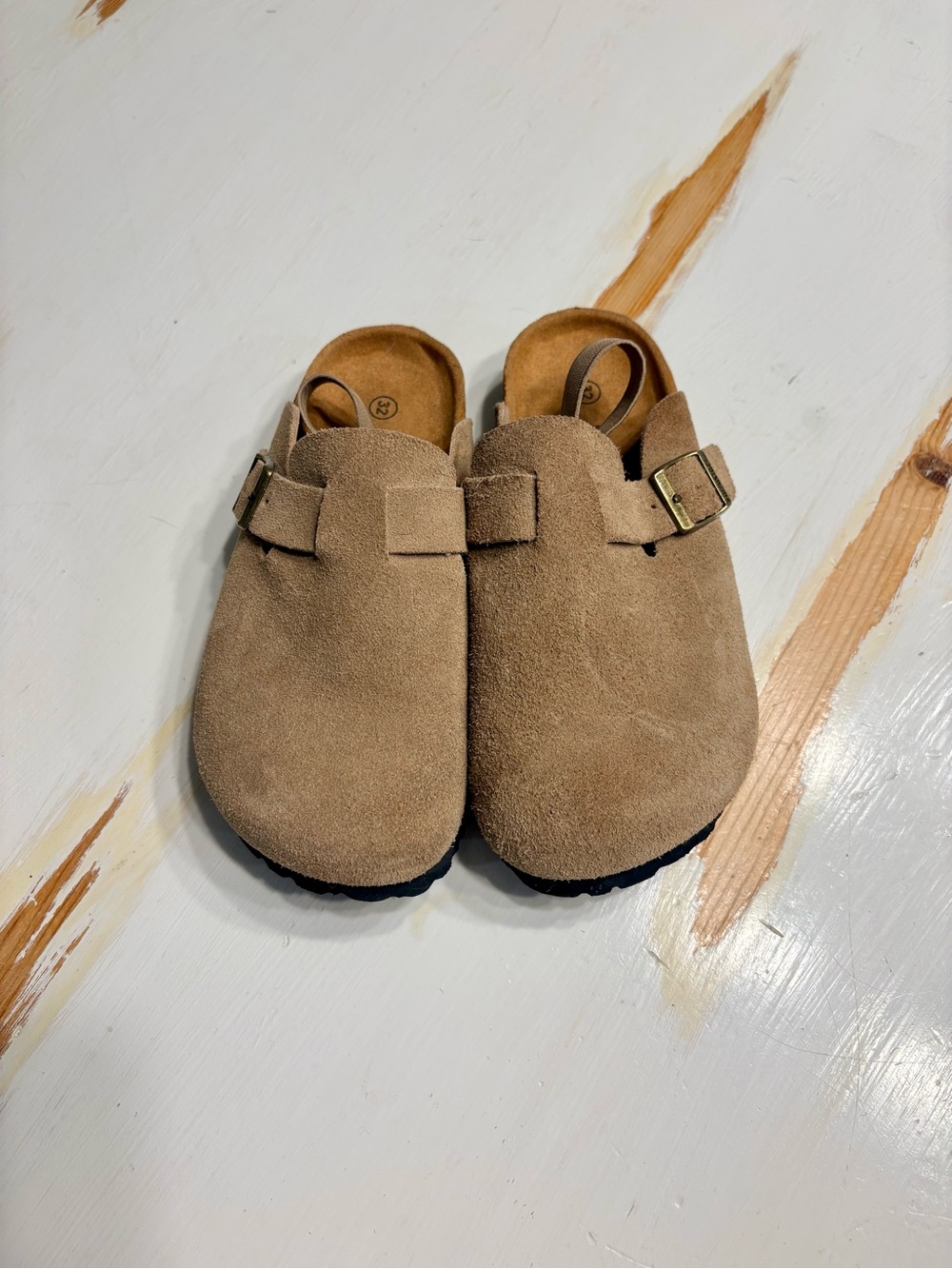 Kids Suede Slip-On Clog - Tan